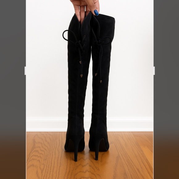 Sam Edelman Black Suede Over-the-Knee Boots - Picture 2 of 6